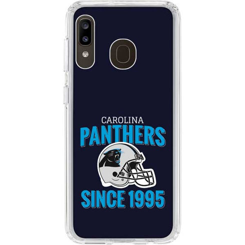 NFL Carolina Panthers Helmet Galaxy A20 Clear Case