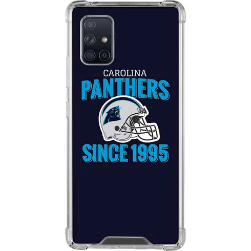 NFL Carolina Panthers Helmet Galaxy A71 5G Clear Case
