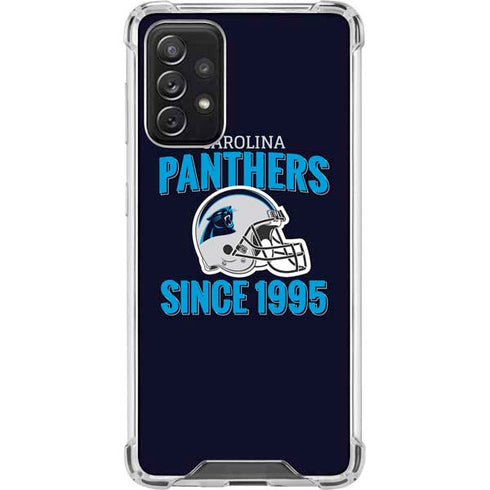 NFL Carolina Panthers Helmet Galaxy A72 5G Clear Case