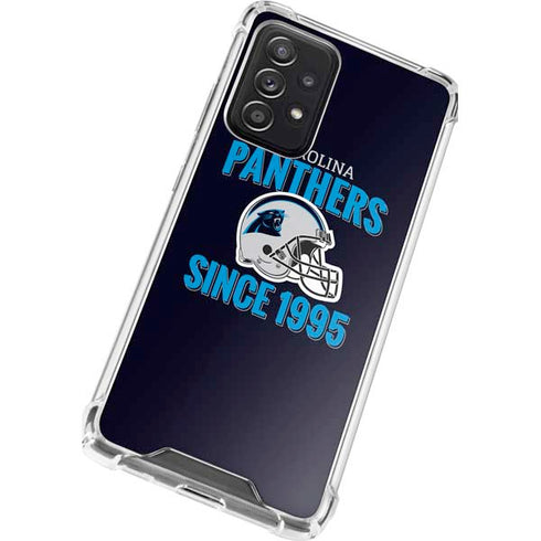 NFL Carolina Panthers Helmet Galaxy A72 5G Clear Case