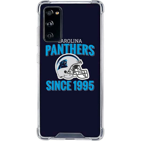 NFL Carolina Panthers Helmet Galaxy S20 FE Clear Case