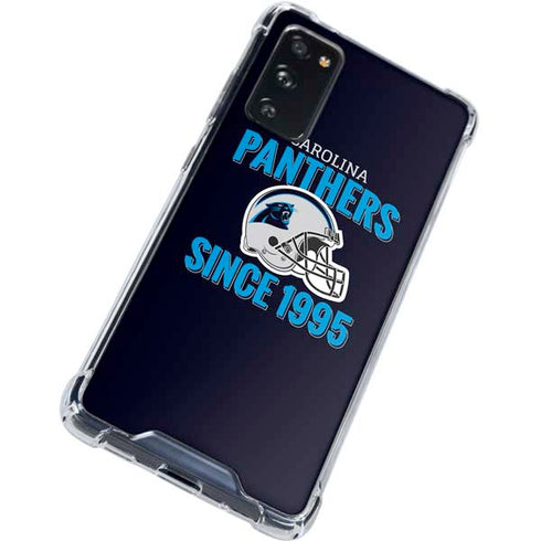 NFL Carolina Panthers Helmet Galaxy S20 FE Clear Case