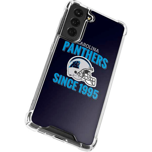 NFL Carolina Panthers Helmet Galaxy S21 FE Clear Case