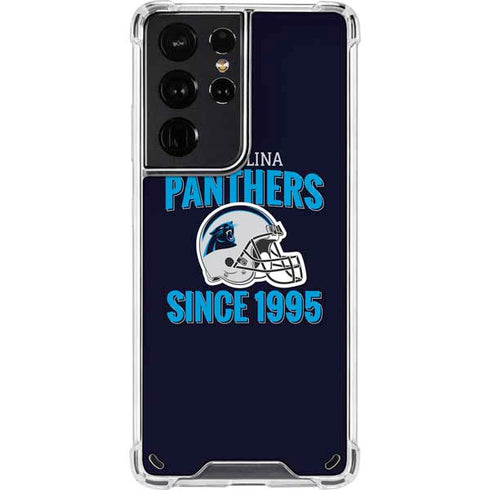 NFL Carolina Panthers Helmet Galaxy S21 Ultra 5G Clear Case