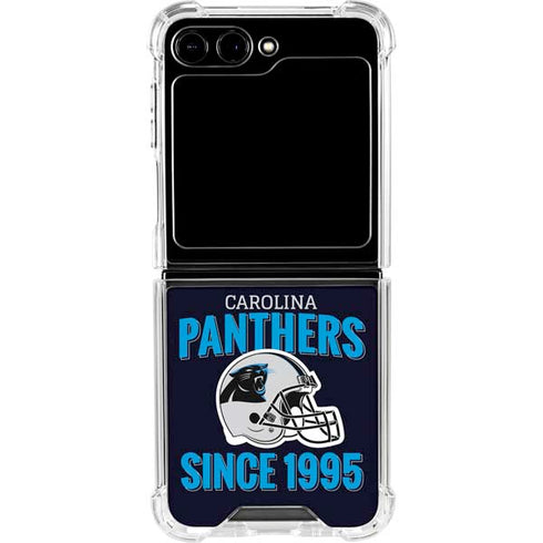 NFL Carolina Panthers Helmet Galaxy Z Flip5 5G Clear Case