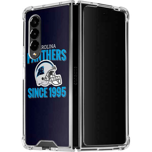 NFL Carolina Panthers Helmet Galaxy Z Fold4 5G Clear Case