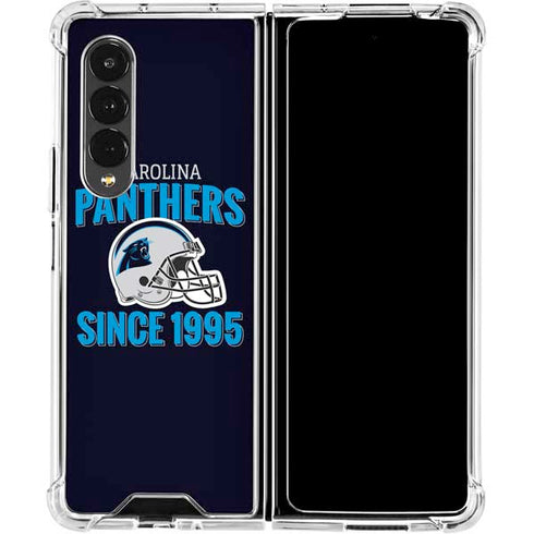 NFL Carolina Panthers Helmet Galaxy Z Fold4 5G Clear Case