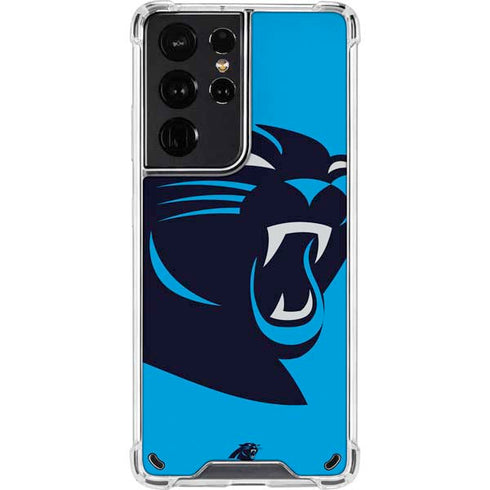 NFL Carolina Panthers Large Logo Galaxy S21 Ultra 5G Clear Case