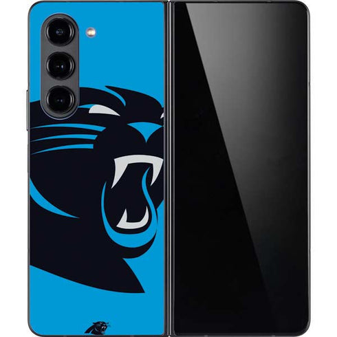 NFL Carolina Panthers Large Logo Galaxy Z Fold5 5G Skin