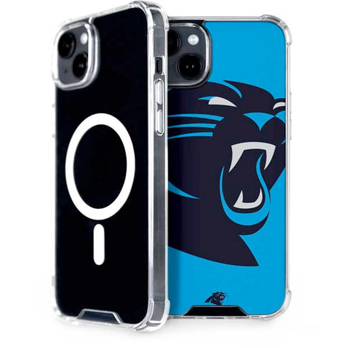 NFL Carolina Panthers Large Logo iPhone 15 Plus MagSafe Case