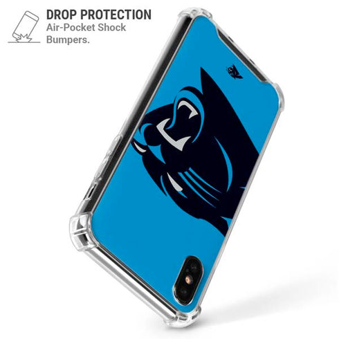 NFL Carolina Panthers Large Logo iPhone XS Max Clear Case