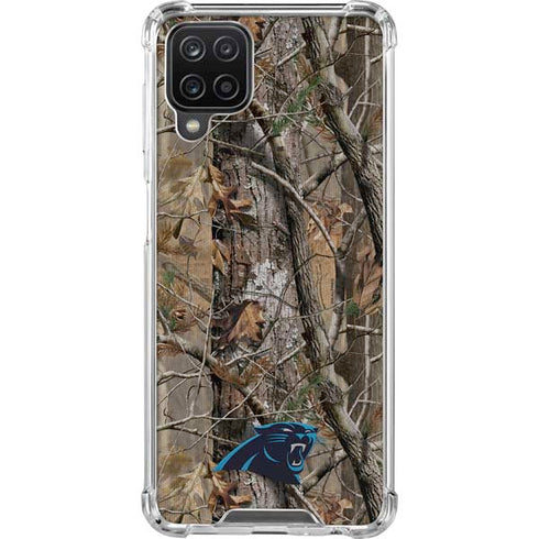 NFL Carolina Panthers Realtree AP Camo Galaxy A12 Clear Case
