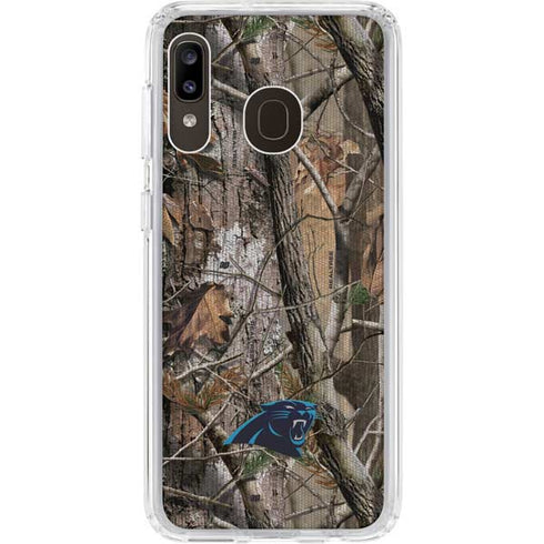 NFL Carolina Panthers Realtree AP Camo Galaxy A20 Clear Case