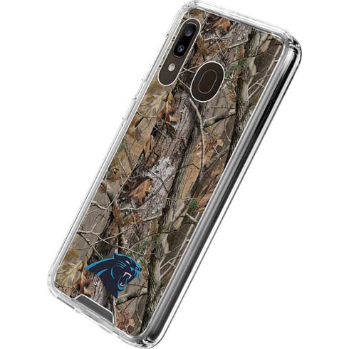 NFL Carolina Panthers Realtree AP Camo Galaxy A30 Clear Case