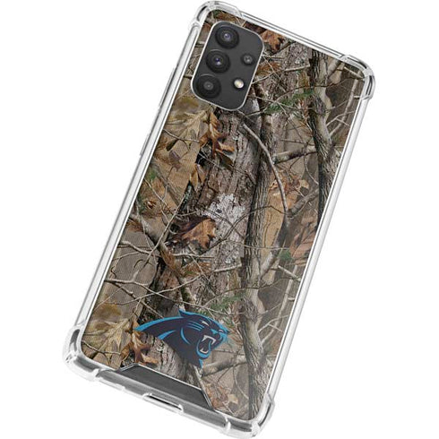 NFL Carolina Panthers Realtree AP Camo Galaxy A32 5G Clear Case