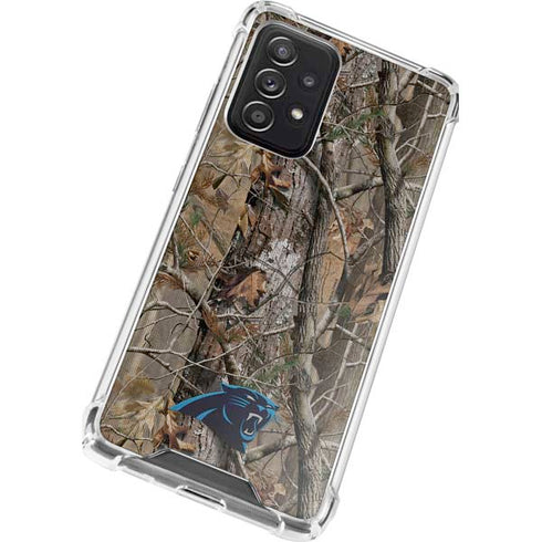 NFL Carolina Panthers Realtree AP Camo Galaxy A52 5G Clear Case