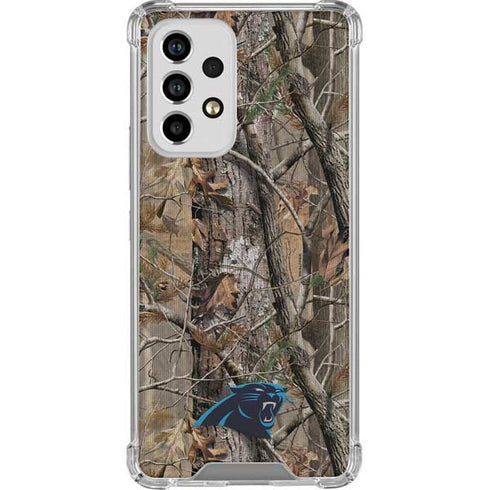 NFL Carolina Panthers Realtree AP Camo Galaxy A53 5G Clear Case