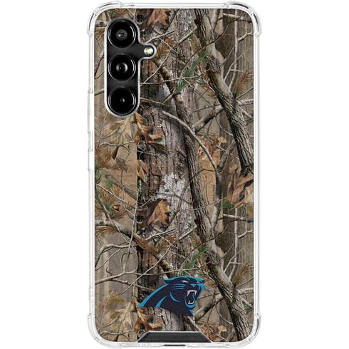 NFL Carolina Panthers Realtree AP Camo Galaxy A54 5G Clear Case