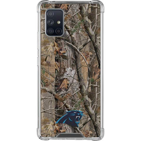NFL Carolina Panthers Realtree AP Camo Galaxy A71 5G Clear Case