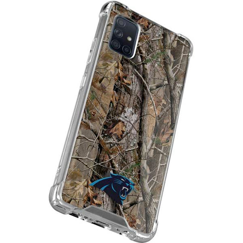 NFL Carolina Panthers Realtree AP Camo Galaxy A71 5G Clear Case