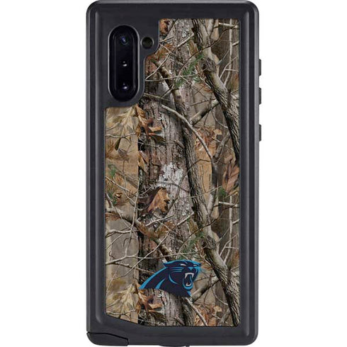 NFL Carolina Panthers Realtree AP Camo Galaxy Note 10 Waterproof Case