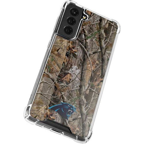 NFL Carolina Panthers Realtree AP Camo Galaxy S21 FE Clear Case