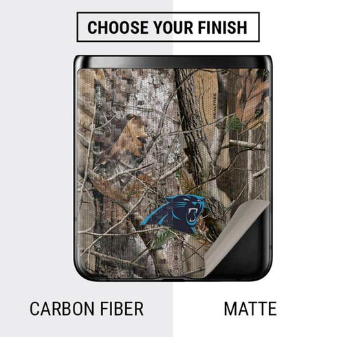 NFL Carolina Panthers Realtree AP Camo Galaxy Z Flip Skin
