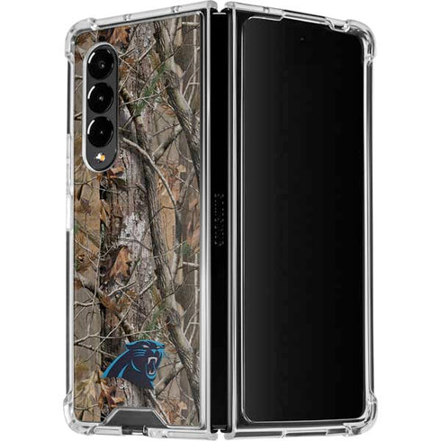 NFL Carolina Panthers Realtree AP Camo Galaxy Z Fold4 5G Clear Case