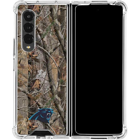 NFL Carolina Panthers Realtree AP Camo Galaxy Z Fold4 5G Clear Case