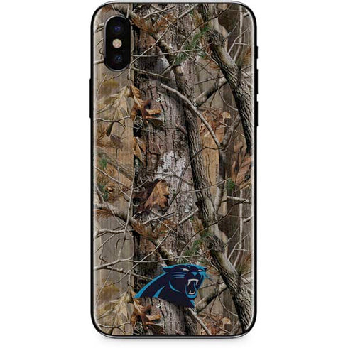 NFL Carolina Panthers Realtree AP Camo iPhone XS Skin