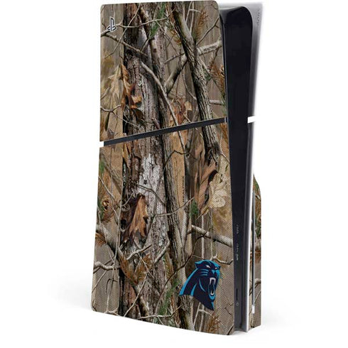 NFL Carolina Panthers Realtree AP Camo PS5 Slim Disk Console Skin