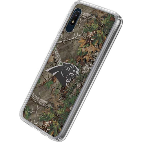 NFL Carolina Panthers Realtree Xtra Green Camo Galaxy A10e Clear Case