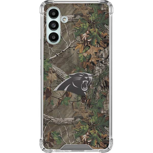 NFL Carolina Panthers Realtree Xtra Green Camo Galaxy A13 5G Clear Case