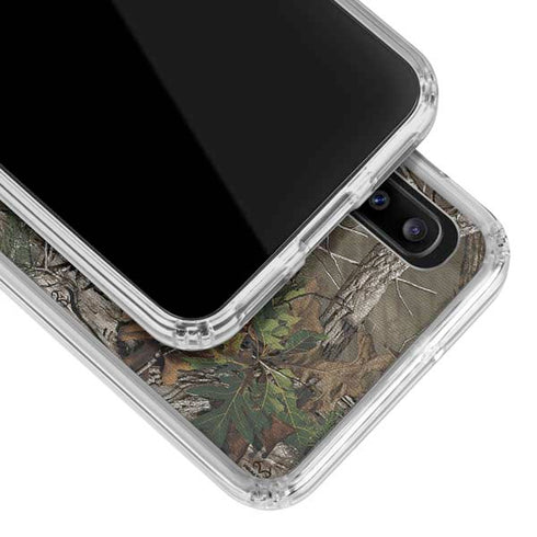 NFL Carolina Panthers Realtree Xtra Green Camo Galaxy A30 Clear Case