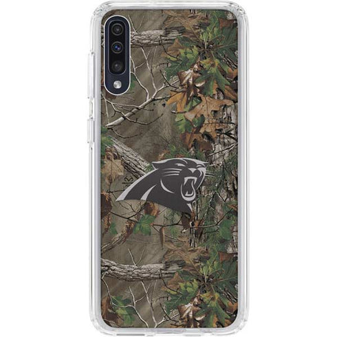 NFL Carolina Panthers Realtree Xtra Green Camo Galaxy A50 Clear Case