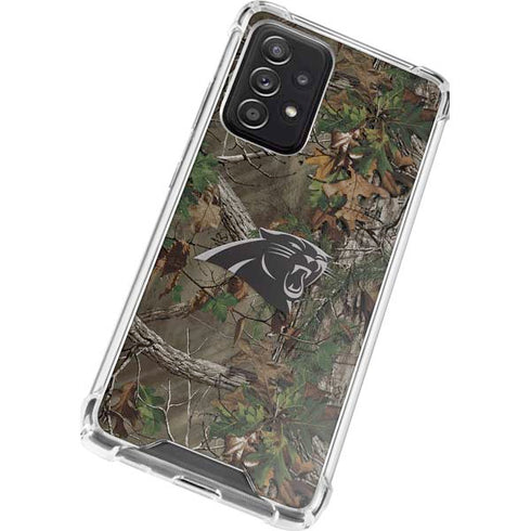NFL Carolina Panthers Realtree Xtra Green Camo Galaxy A52 5G Clear Case