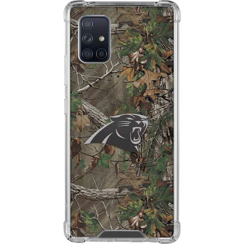 NFL Carolina Panthers Realtree Xtra Green Camo Galaxy A71 5G Clear Case
