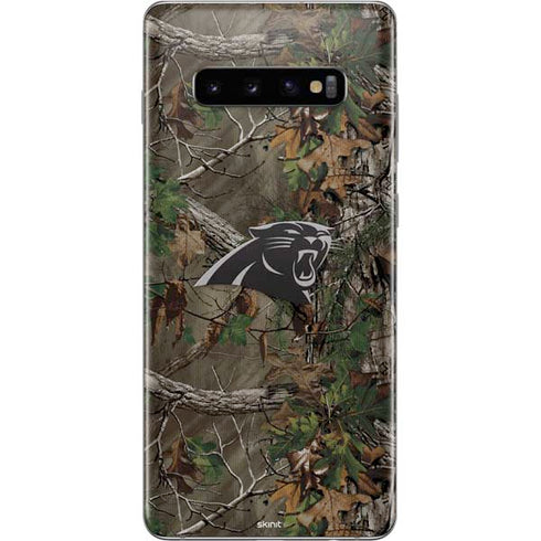 NFL Carolina Panthers Realtree Xtra Green Camo Galaxy S10 Plus Skin