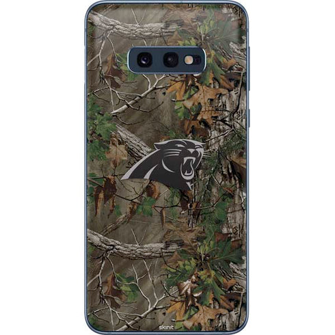 NFL Carolina Panthers Realtree Xtra Green Camo Galaxy S10e Skin