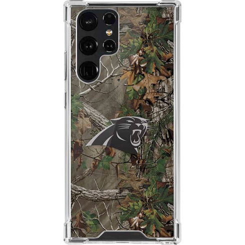 NFL Carolina Panthers Realtree Xtra Green Camo Galaxy S22 Ultra Clear Case
