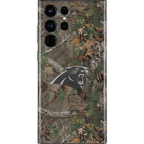 NFL Carolina Panthers Realtree Xtra Green Camo Galaxy S22 Ultra Skin