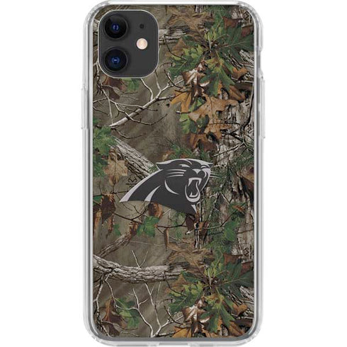 NFL Carolina Panthers Realtree Xtra Green Camo iPhone 11 Clear Case