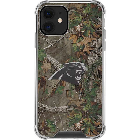 NFL Carolina Panthers Realtree Xtra Green Camo iPhone 12 Clear Case