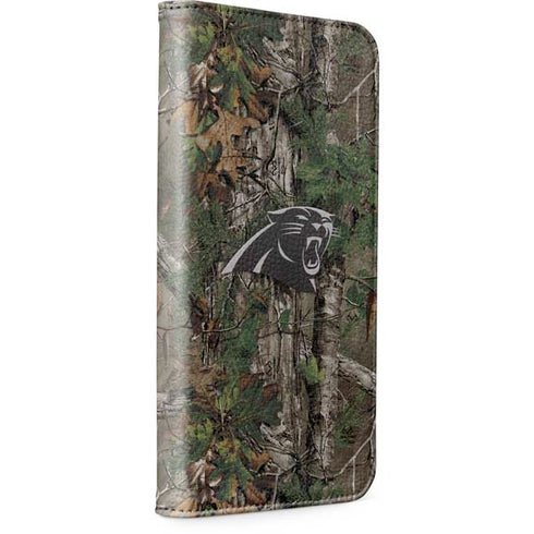 NFL Carolina Panthers Realtree Xtra Green Camo iPhone 15 Plus Folio Case