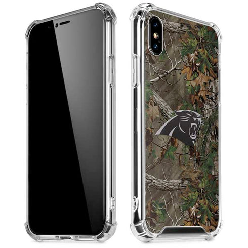 NFL Carolina Panthers Realtree Xtra Green Camo iPhone XS Max Clear Case