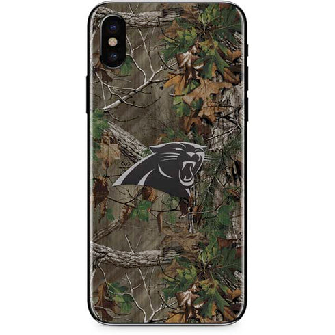 NFL Carolina Panthers Realtree Xtra Green Camo iPhone XS Skin