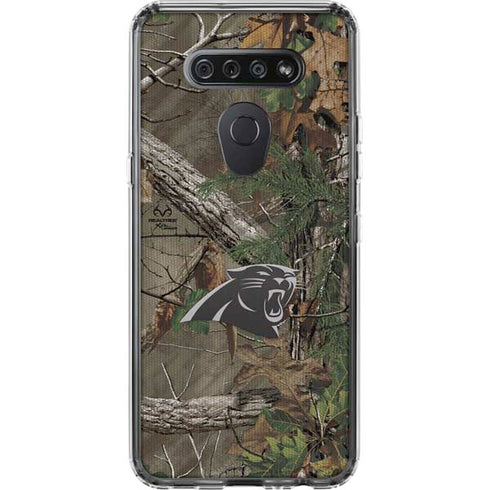 NFL Carolina Panthers Realtree Xtra Green Camo LG K51/Q51 Clear Case
