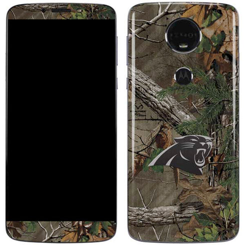 NFL Carolina Panthers Realtree Xtra Green Camo Moto E5 Plus Skin