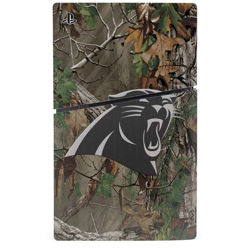NFL Carolina Panthers Realtree Xtra Green Camo PS5 Slim Disk Console Skin