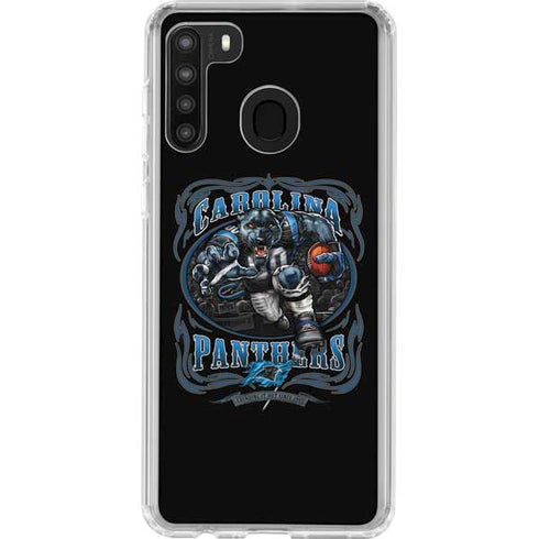 Liquid Blue NFL Carolina Panthers Running Back Galaxy A21 Clear Case